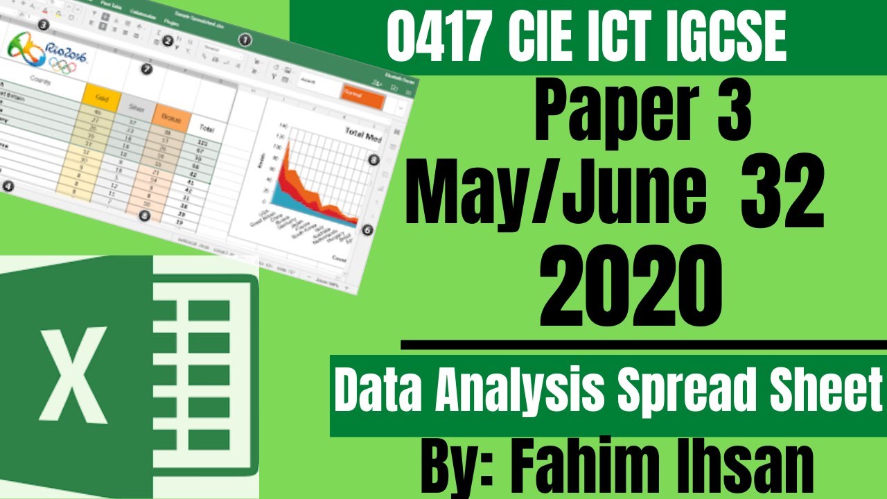 IGCSE ICT 0417/P32/2020 май - июнь (электронная таблица)