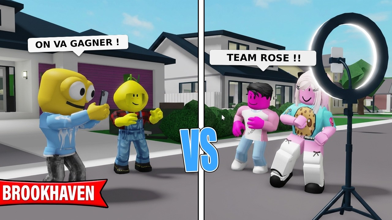 TEAM JAUNE vs TEAM ROSE dans BROOKHAVEN RP (Oda et Citron)