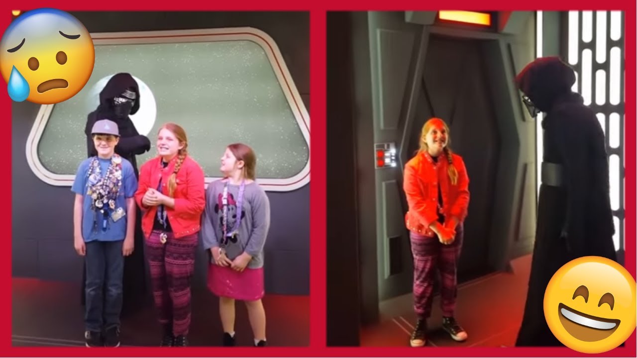 FUNNIEST REACTION TO KYLO REN: Kylo Ren scares siblings at Disneyland