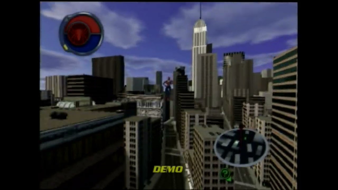 Spider-man 2 (2004) Rolling Gameplay Demo - Sony PlayStation 2 (PS2 PAL) 4K Upscale (Attract Mode)