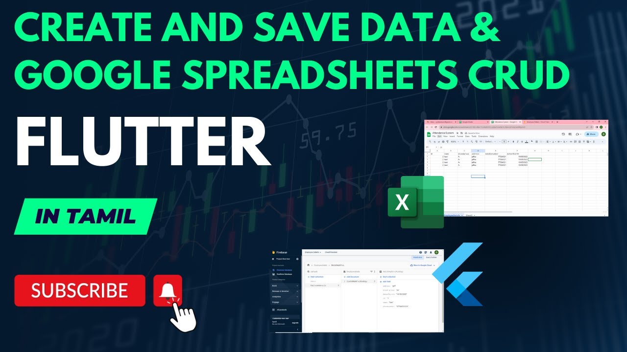 Flutter tutorial | Create and save data & Google spreadsheets crud | store data in google sheet