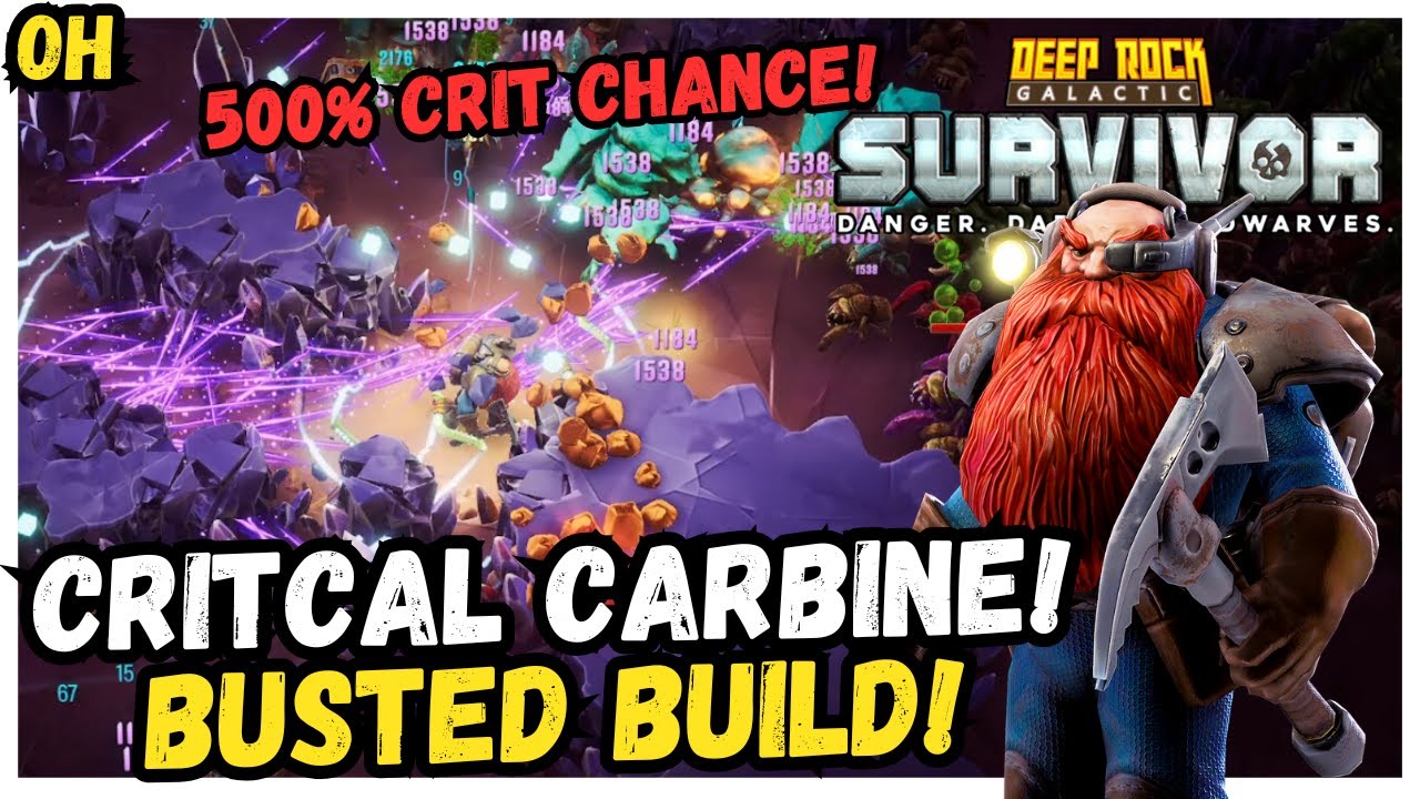 This Critcal Carbine Build Was BONKERS! 500% Crit Chance! Deep Rock Galactic Survivor!