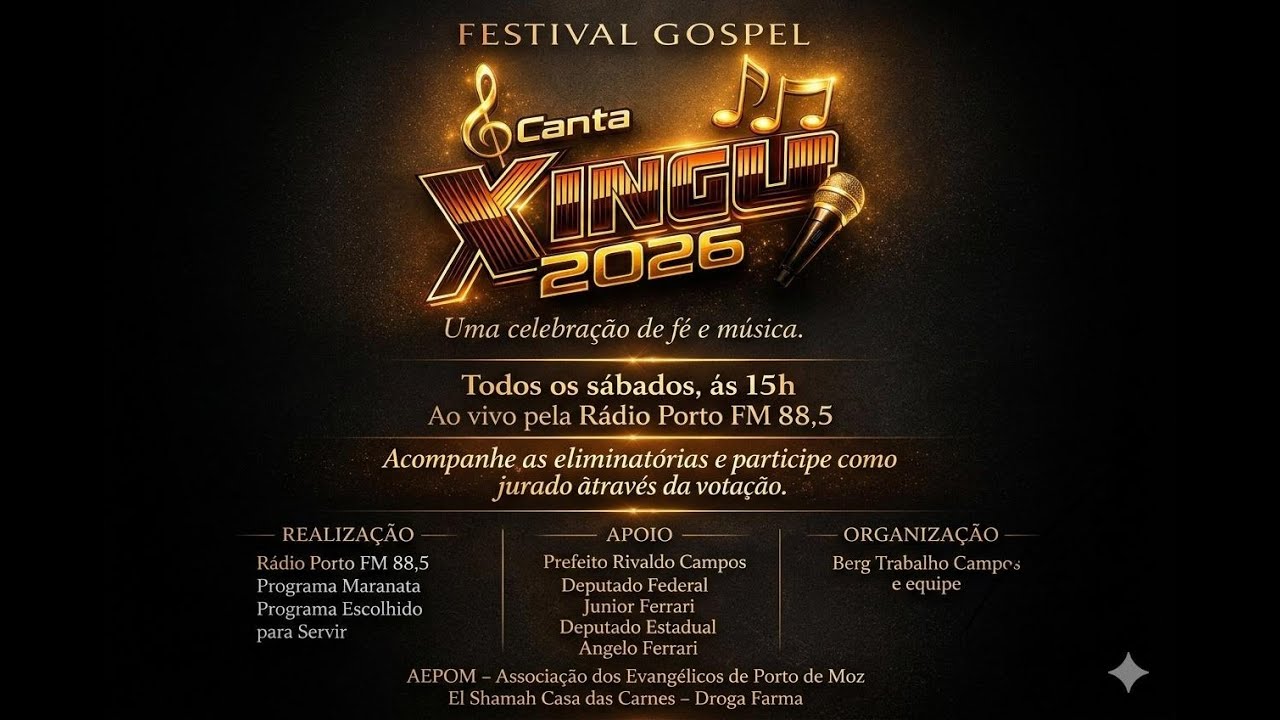 5&ordf; ELIMINAT&Oacute;RIA DO FESTIVAL GOSPEL CANTA XINGU 2026