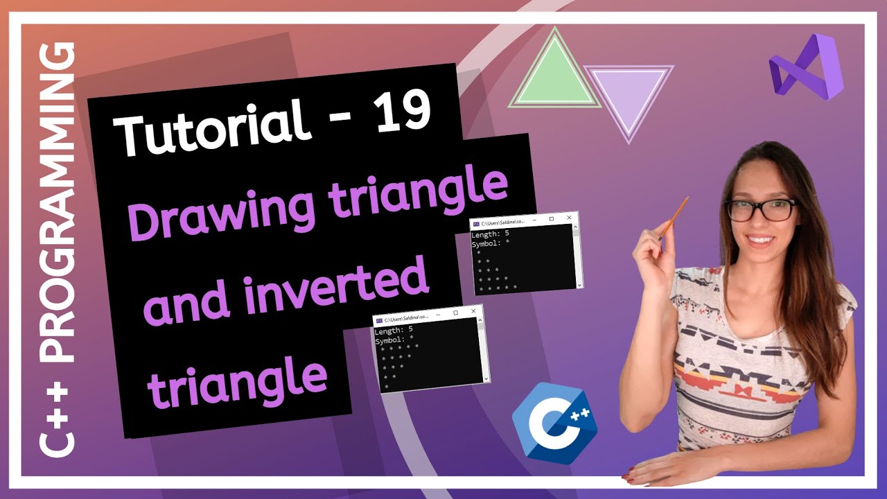 C++ FOR BEGINNERS (2025) - How to draw triangle and inverted/reversed triangle PROGRAMMING TUTORIAL