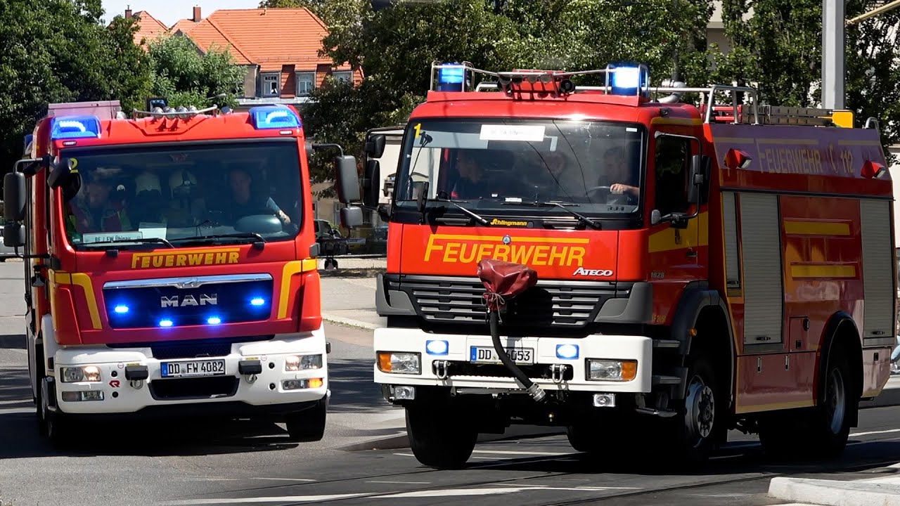 [Hornspiel] Einsatzfahrten Rettungsdienst Dresden & Pirna, Polizei Dresden & FuRW 1 & 2 FW Dresden