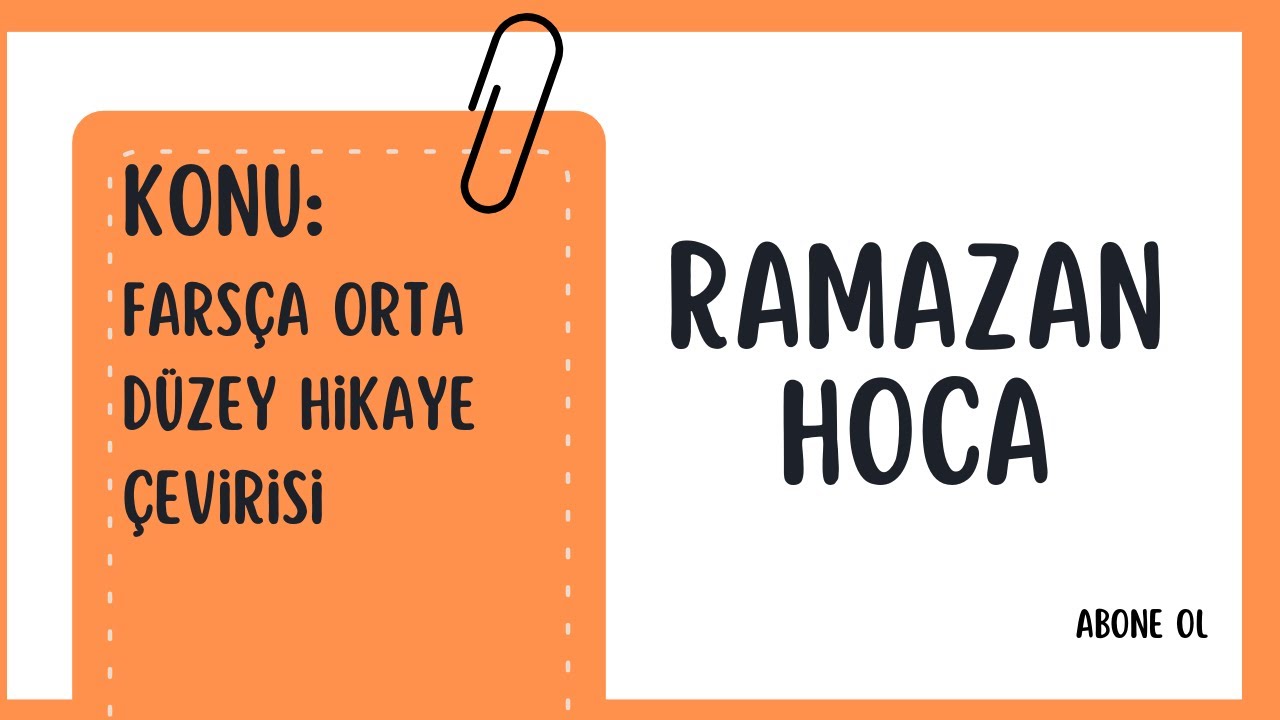 FARSÇA ORTA DÜZEY HİKAYE ÇEVİRİSİ