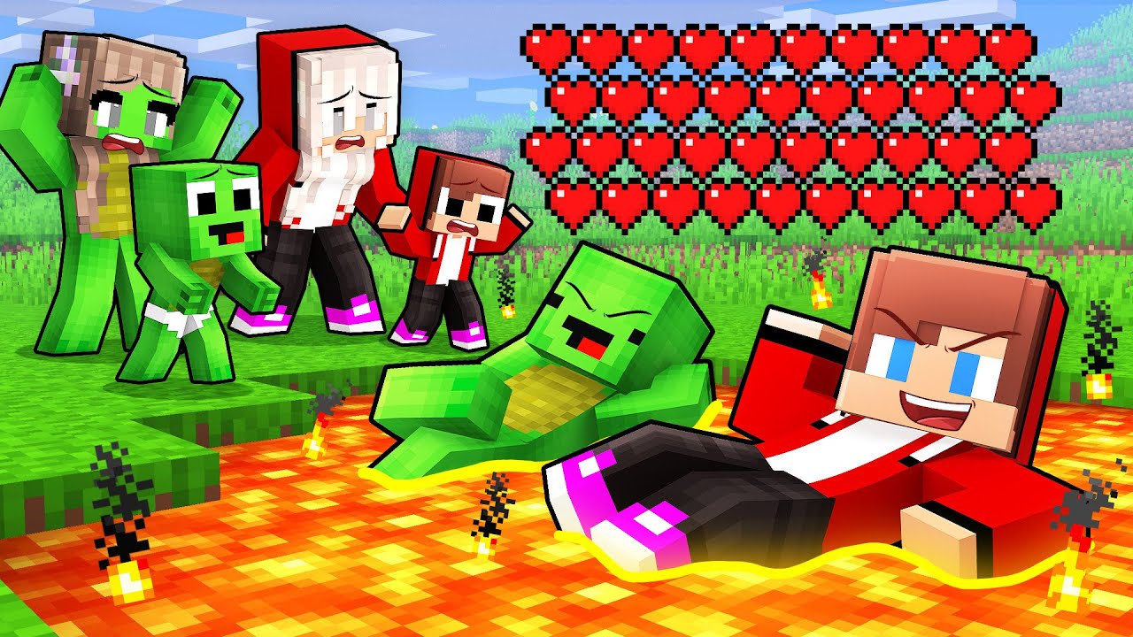 JJ and Mikey Have 1.000.000 HEARTS and Troll Families in Minecraft (Maizen)