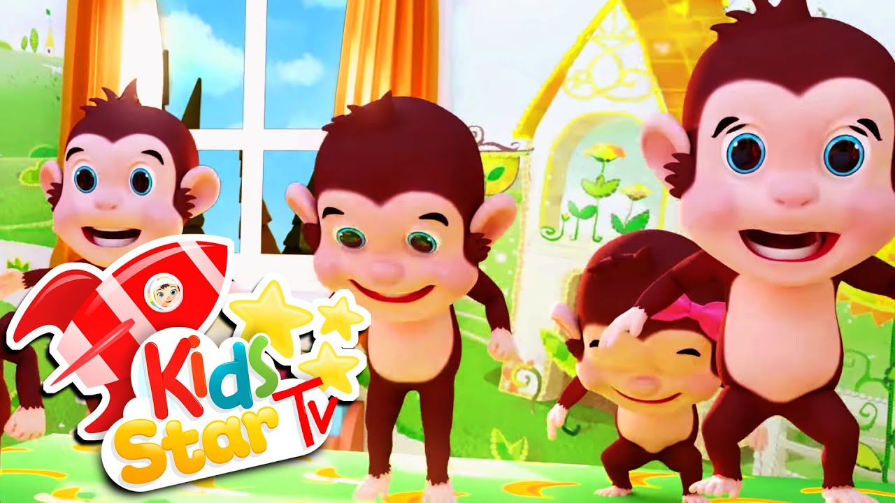 Five Little Monkeys - BeaBeo Nursery Rhymes & Kids Songs - خمسة قرود صغيرة