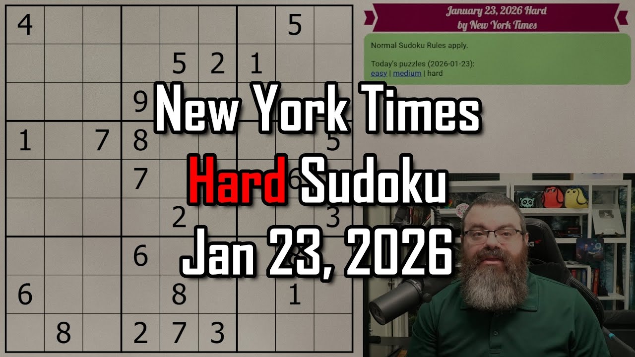 NYT Hard Sudoku Walkthrough | Jan 23, 2026