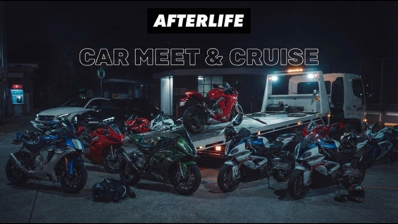 AFTERLIFE Car Meet → Motorcycle BREAKDOWN → Late Night City Ride