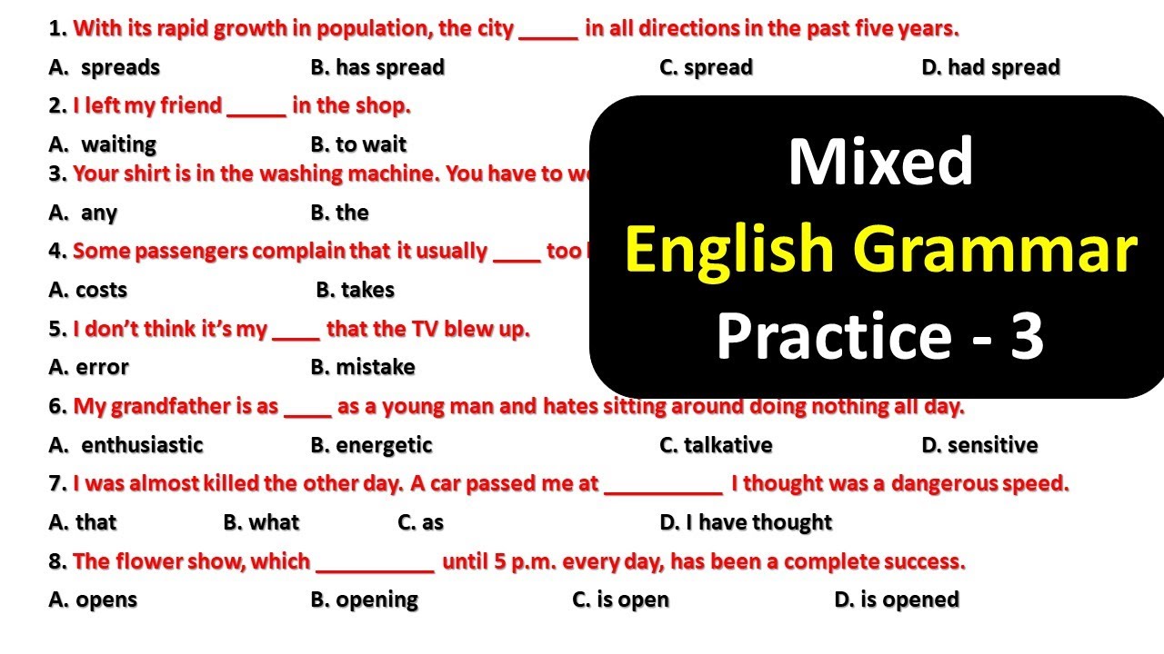 English Grammar Practice for All Exams - 3