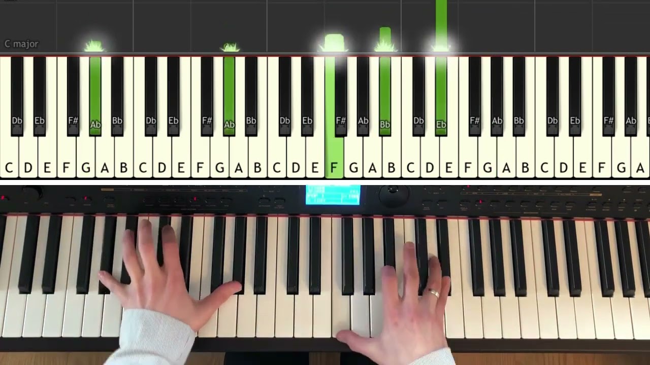 Lacrimosa from Requiem in d-minor - W. A. Mozart - performed on the piano, Synthesia, sheet music