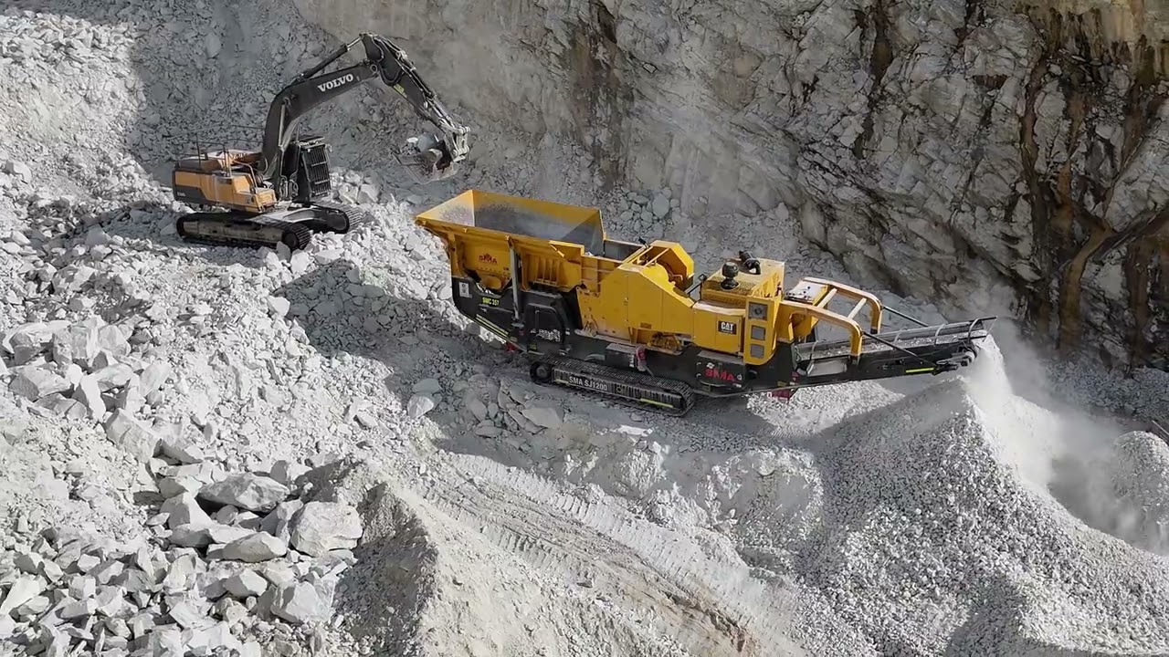 JAW CRUSHER - SJ1200 Jaw processing Limestone