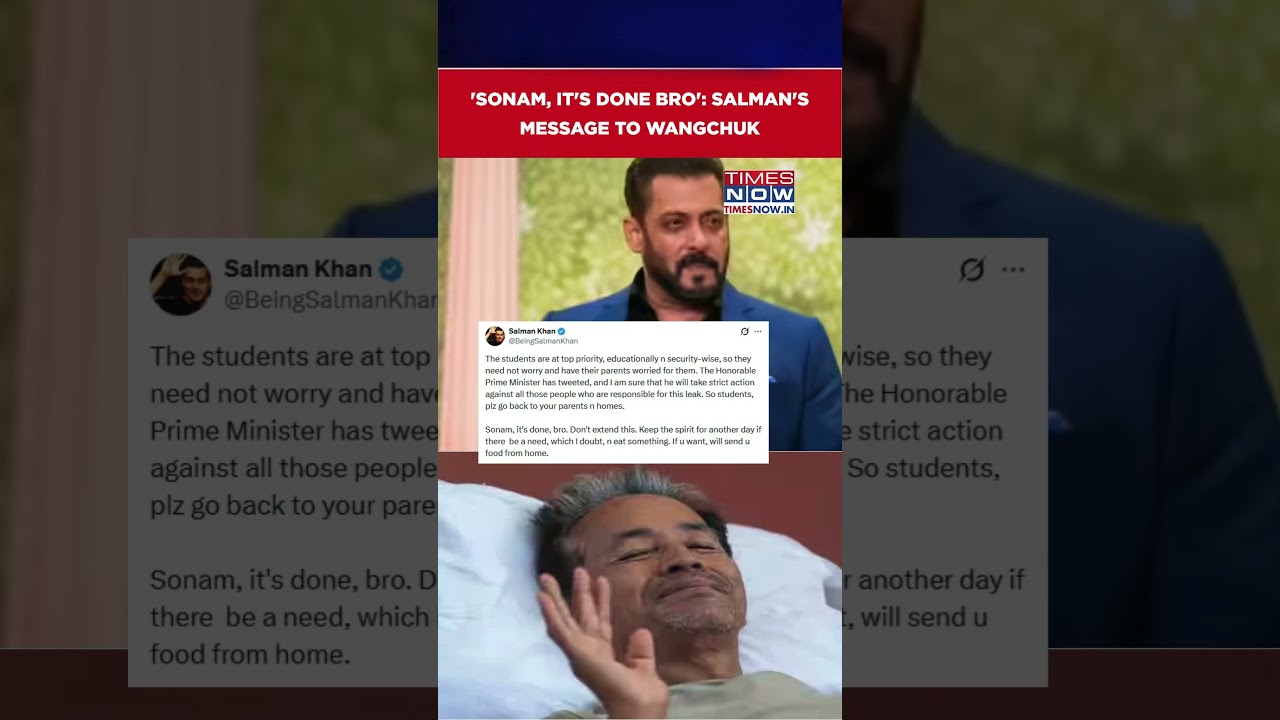 Salman Khan Urges Sonam Wangchuk To End Hunger Strike, Offers Home-Cooked Food #shorts