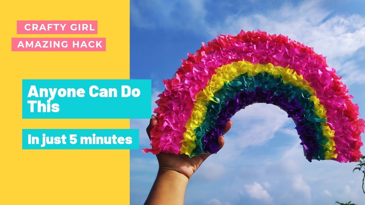 How to make rainbow with colour tissue paper