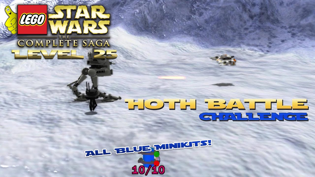 Lego Star Wars TCS: Ep 5 Chap 1 / Hoth Battle CHALLENGE (All Blue Minikits) - HTG