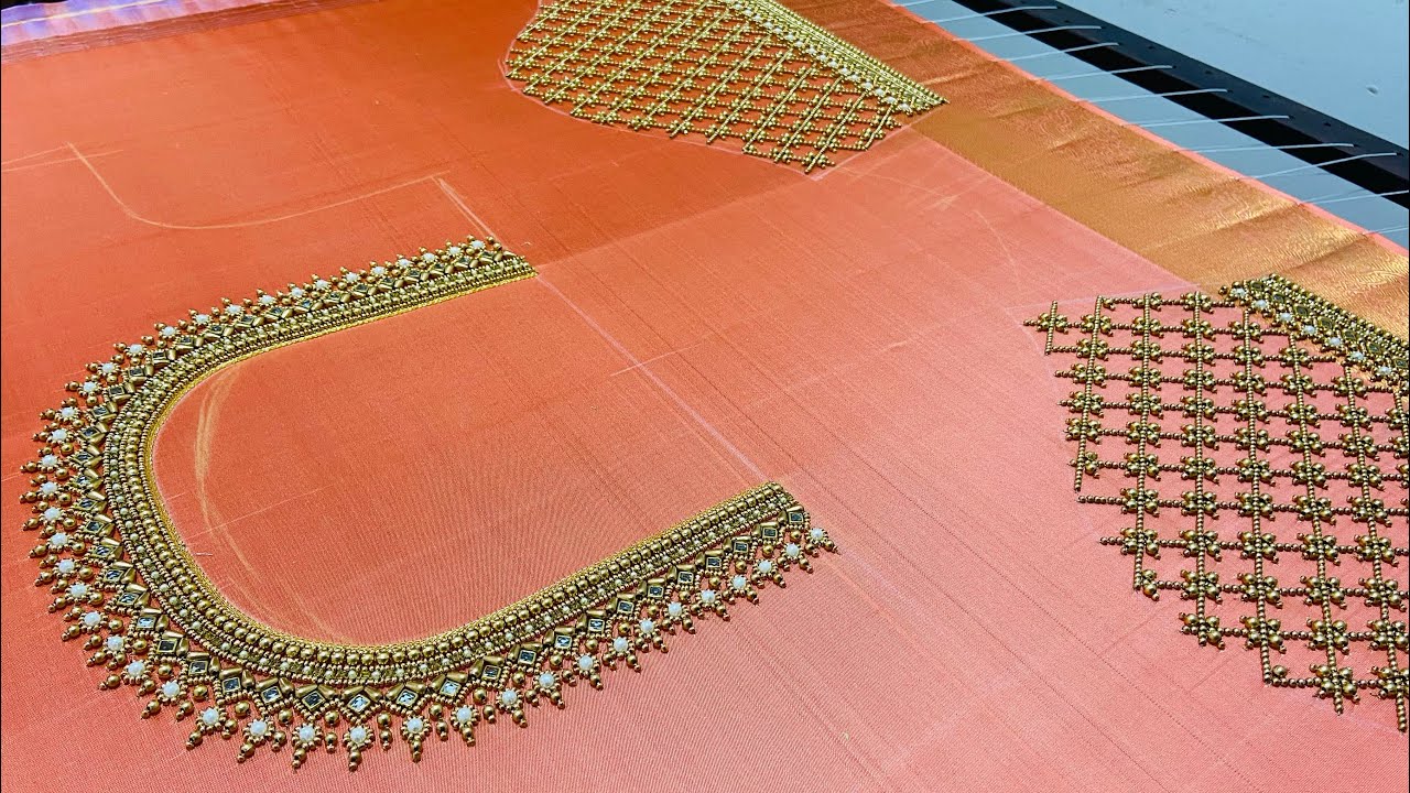 Beautiful Aari work blouse design// heavy bridal blouse design
