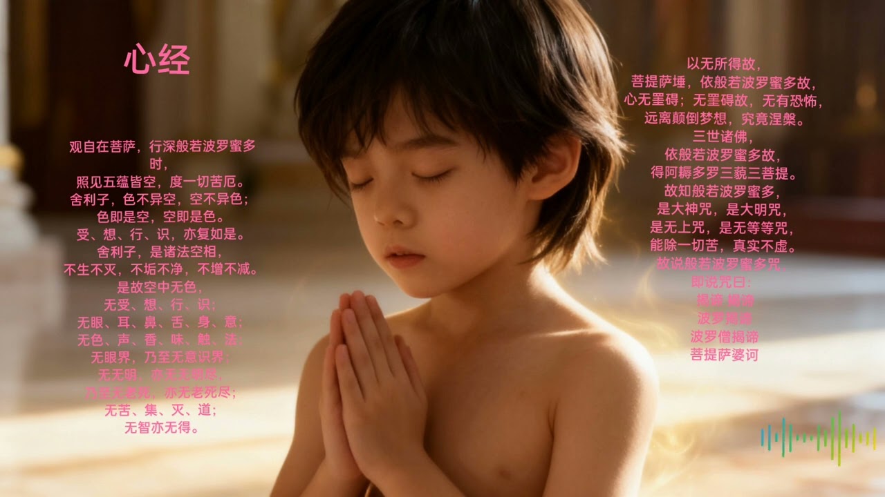 《心经》，全名是**《般若波罗蜜多心经》，告诉我们一切事物都没有固定不变的本质，都是因缘和合而成的，放下对“一定要怎样”的执着，内心会更自在。