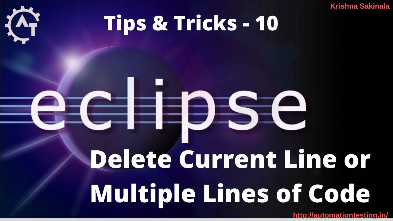 10. Delete the Current Line or Block of Code in Eclipse | Delete lines in eclipse | Eclipse shortcut