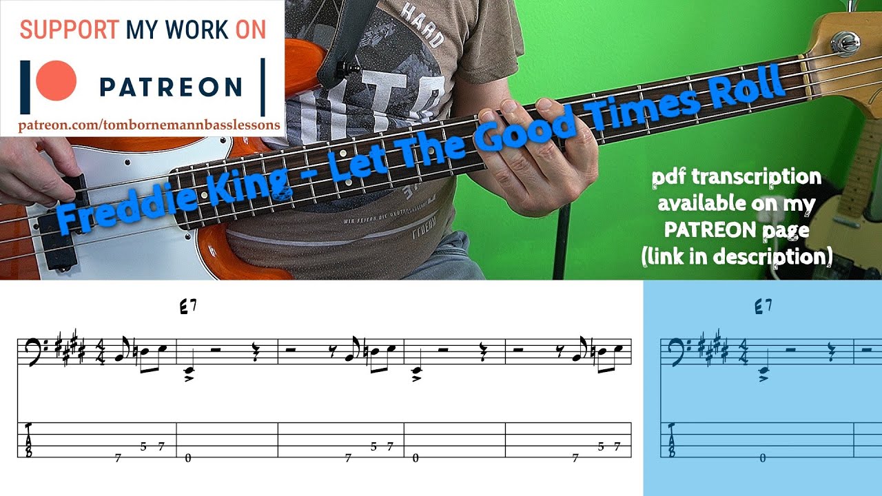 Freddie King - Let The Good Times Roll (Bass cover with tabs)