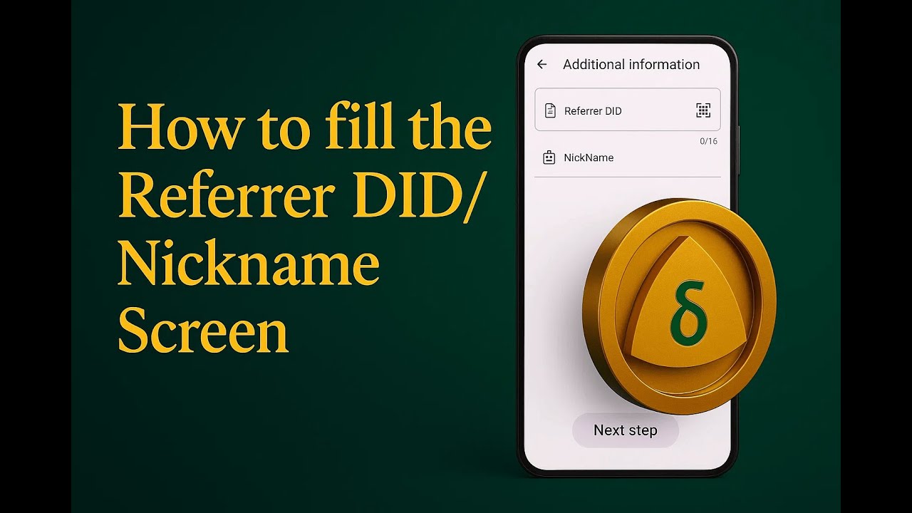 Delta Kim: How to Fill the Referrer DID/Nickname Screen