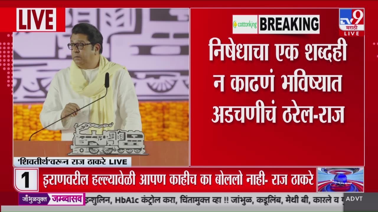 Raj Thackeray | निषेधाचा एक शब्द न काढणं भविष्यात अडणीचं ठरेल - राज ठाकरे