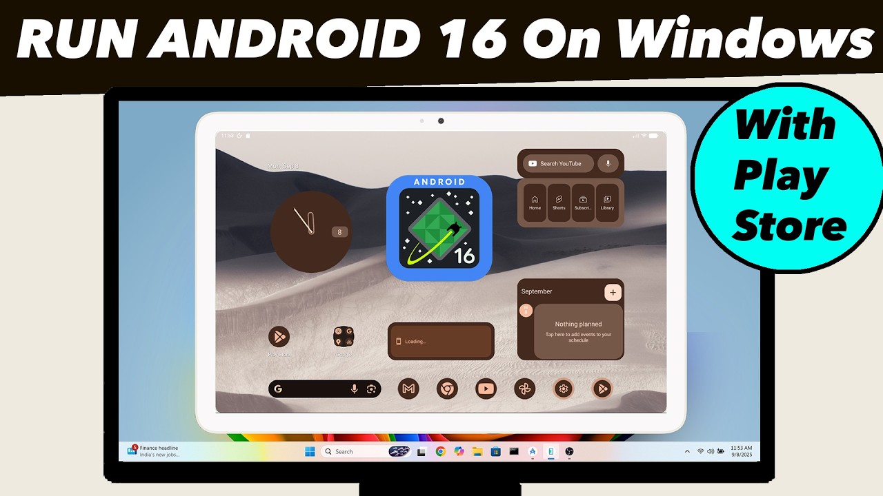 How To Install/Run Android 16 On Windows PC or Laptop (W/ Play Store )