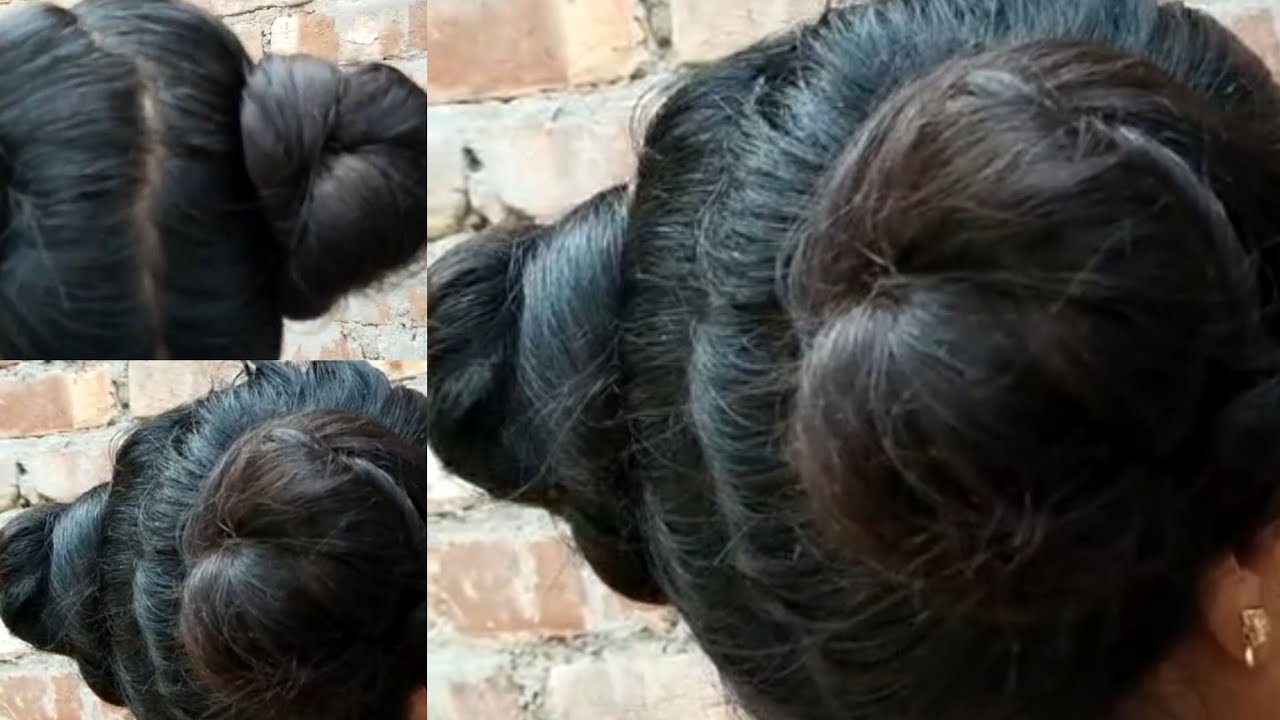 Traditional Twin Bun Hairstyle | Double Juda  Style for Everyday| #hair #judahairstyle #khopa
