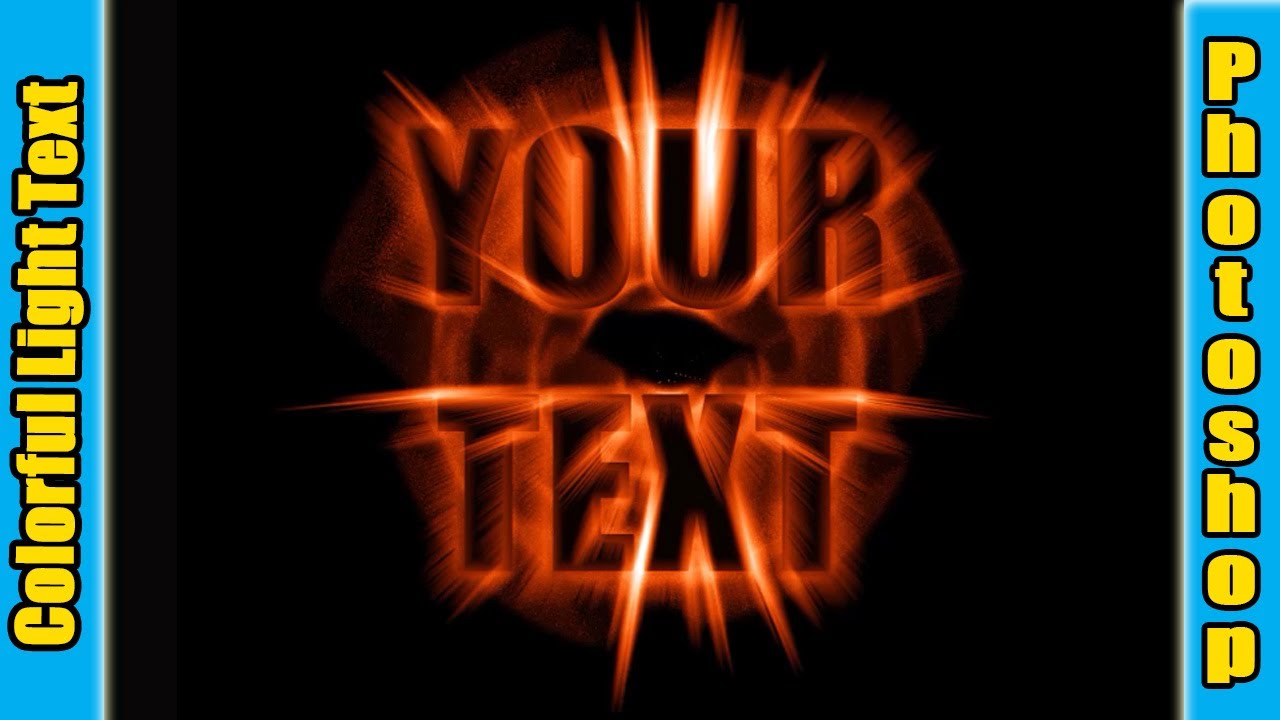 Colorful Light Burst Text (All Photoshop Versions)  Photoshop Tutorial