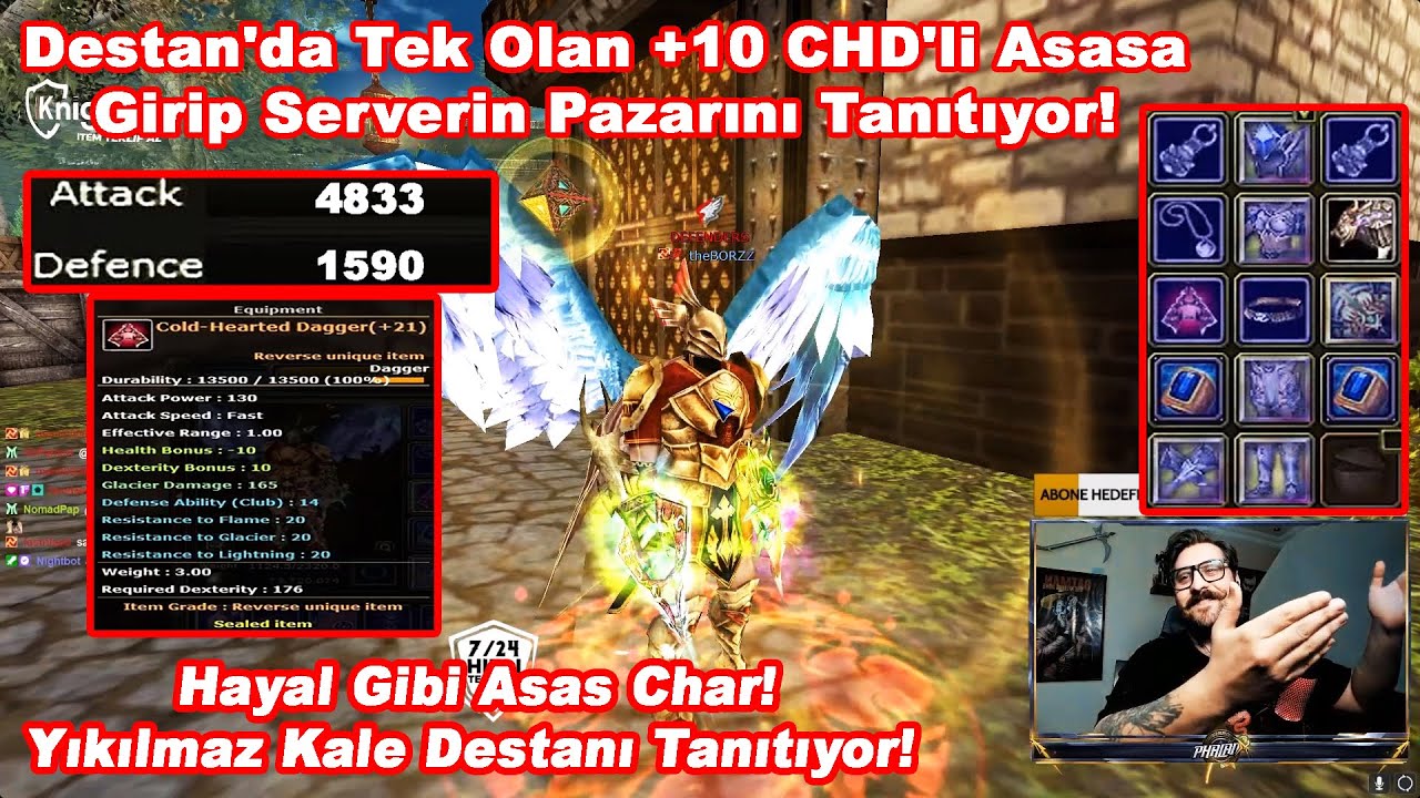 PHALANKS666 - Destan'da Tek Olan +10 CHD'li Asasa Girip Serverin Pazarını Tanıtıyor! | Knight Online