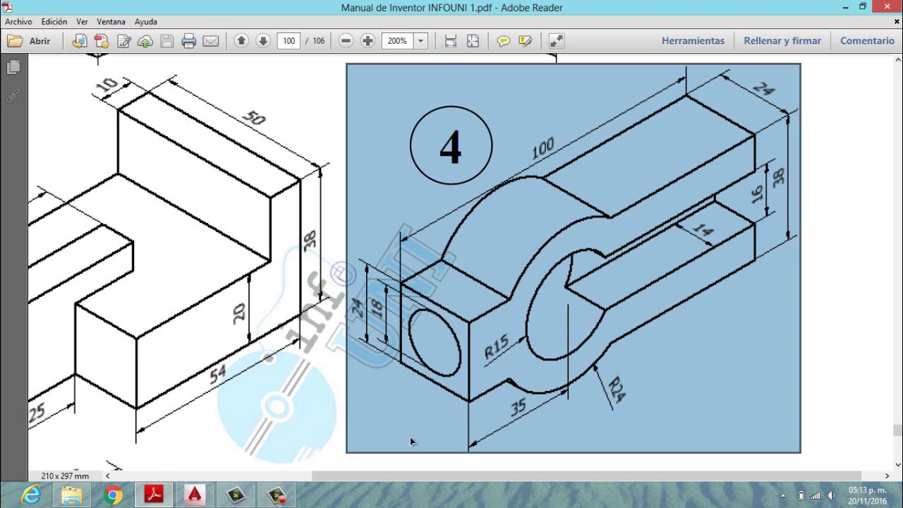 PIEZA MECANICA AUTOCAD 3D FACIL