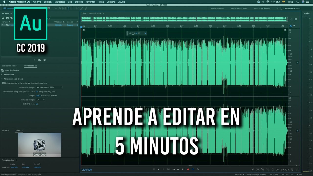 Aprende Audition 2019 en 5 minutos | Adobe Audition 2019 | Parvada de Cuervos