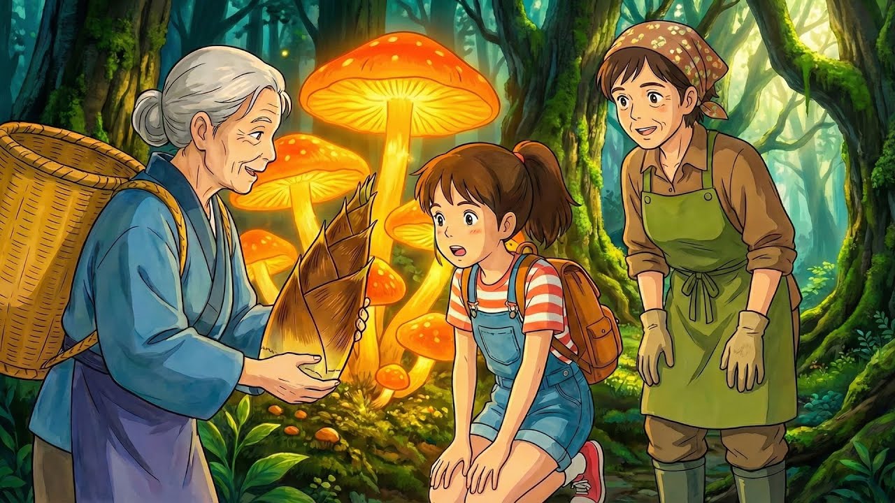 A day in the forest gathering bamboo shoots 🍄‍🟫🍄 | Enjoying a warm dinner 🥢🥣🥘 | Ghibli animation