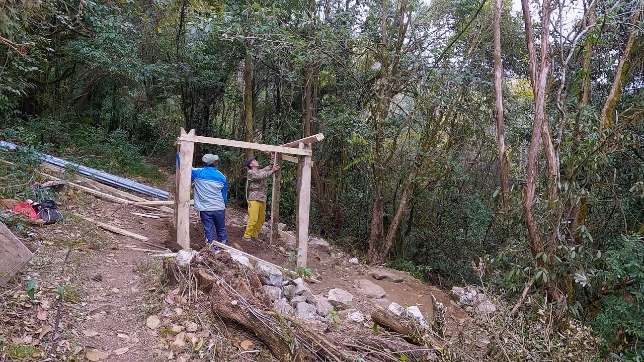 bhumi  & FOX brother going to finish bathroom construction || village hard working lifestyle ||