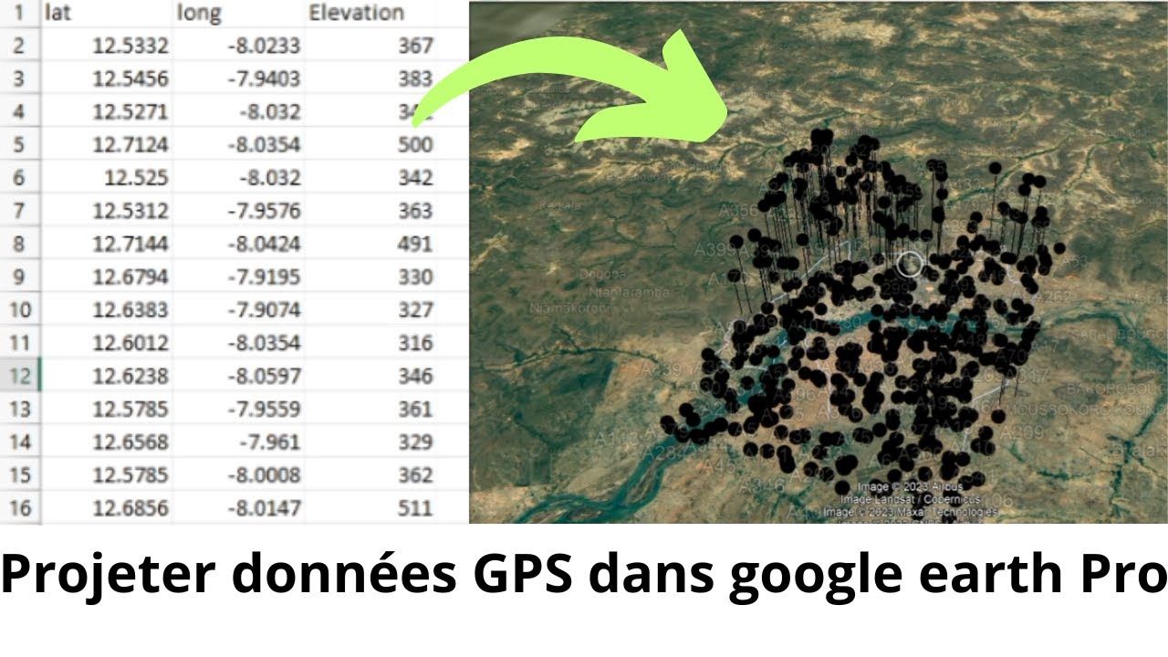 projeter données GPS dans Google Earth pro