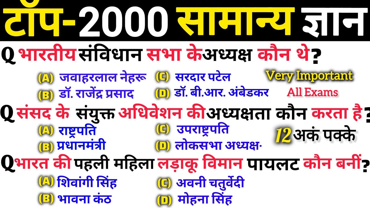 Top 2000 SSC GK General Knowledge Questions Answer