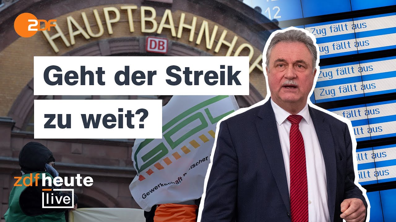 XXL-Streik bei der Bahn: Überspannt die GDL den Bogen? | ZDFheute live
