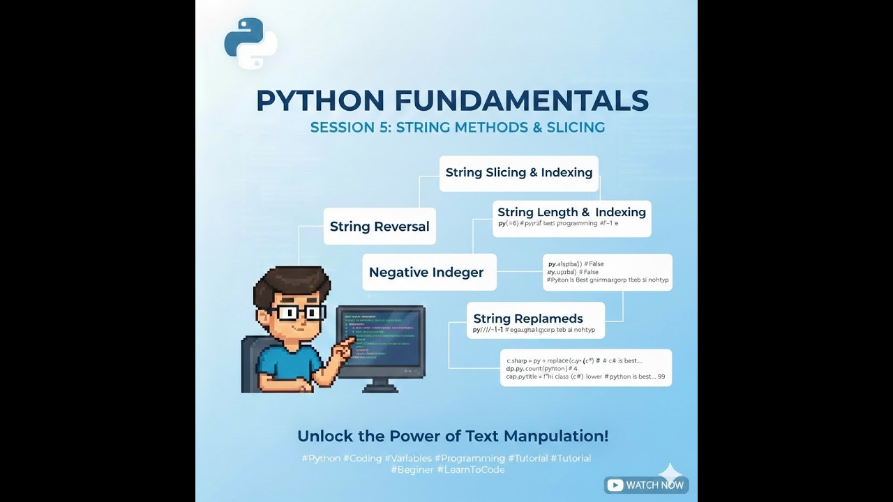 آموزش پایتون از صفر | جلسه ۵ | Slicing، متدهای رشته و Format در Python
