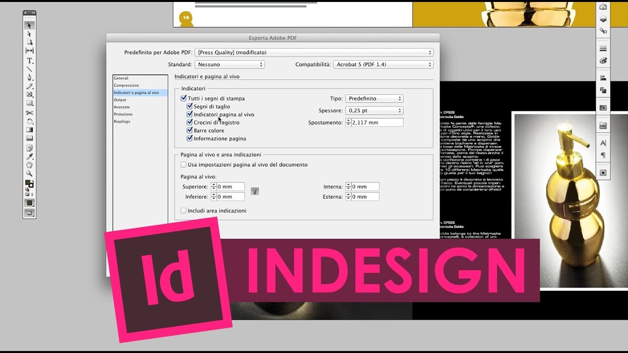 Tutorial InDesign in Italiano - ESPORTA PER LA STAMPA TIPOGRAFICA - LE ABBONDANZE