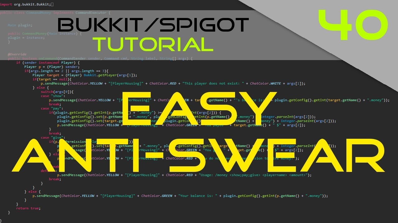 Minecraft Bukkit/Spigot Plugin Tutorial #40: Easy anti-swear