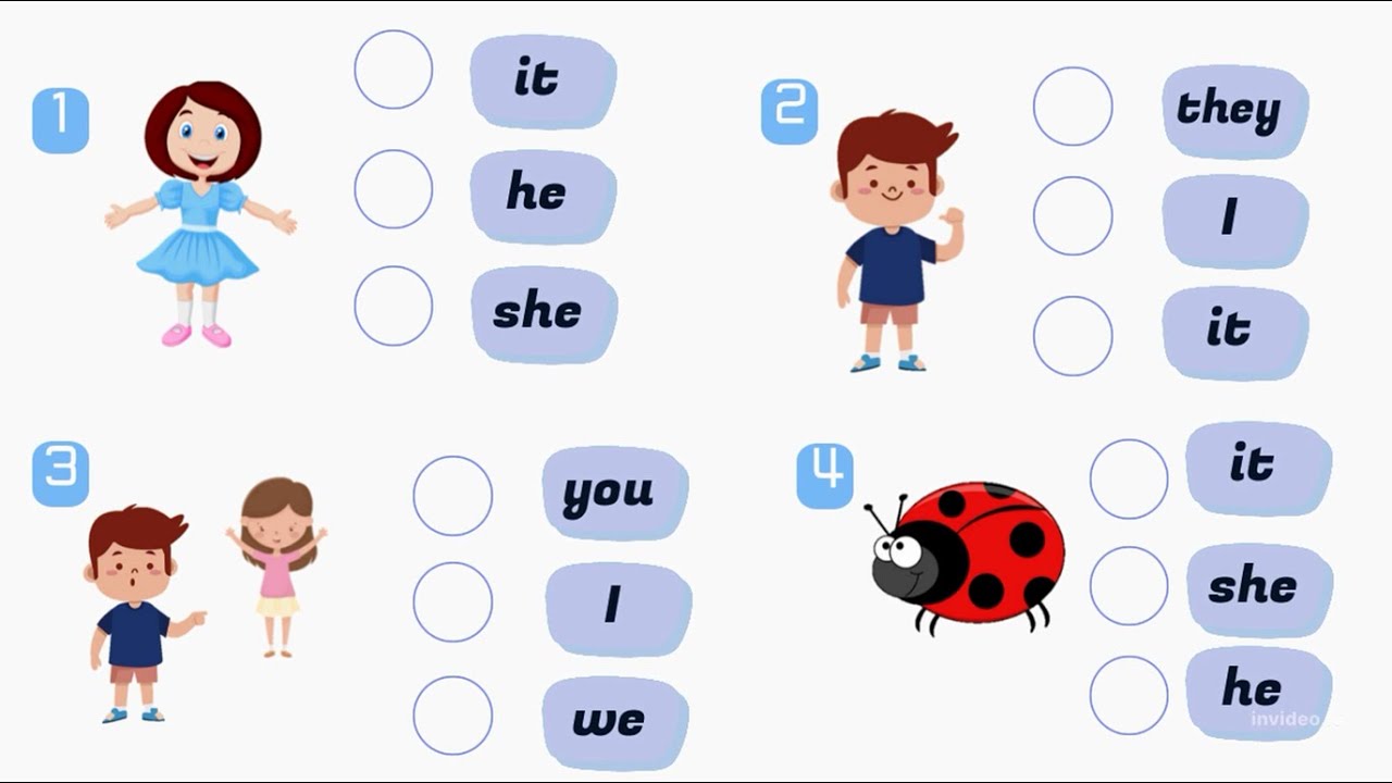 I, you, we, they, he, she, it | Grammar Pronouns | Games| Exercises