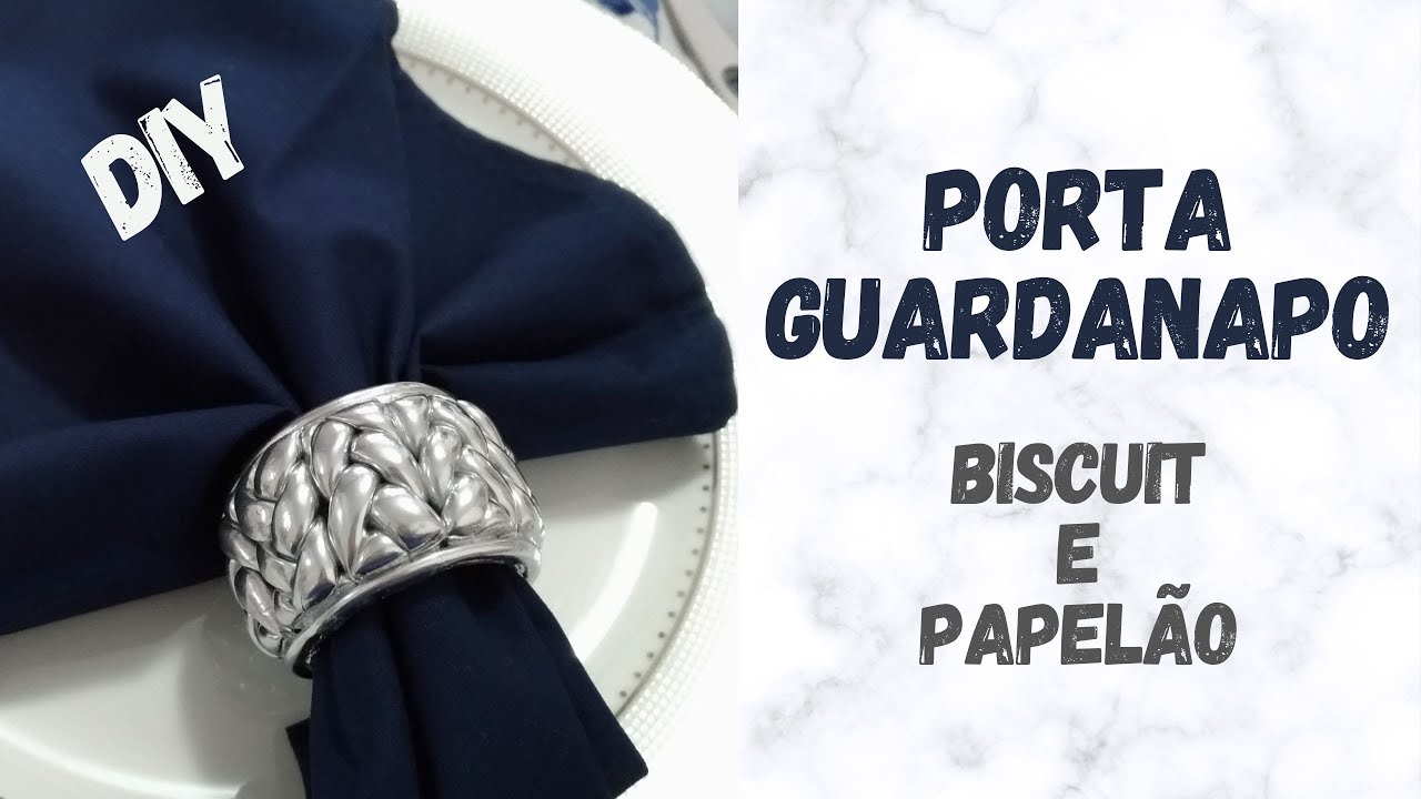 COMO FAZER PORTA GUARDANAPO METALIZADO TRANÇADO - BISCUIT E ROLO DE PAPEL ALUMÍNIO - DIY