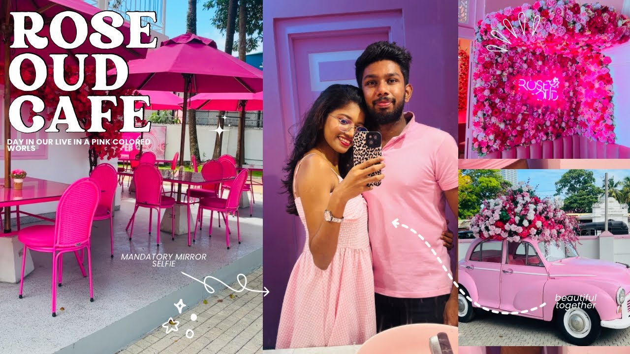 යමුද අපිත් එක්ක රෝස පාට ලෝකෙකට 🌹💗Rose oud cafe🩷 කෑමත් රෝස පාටයි💓