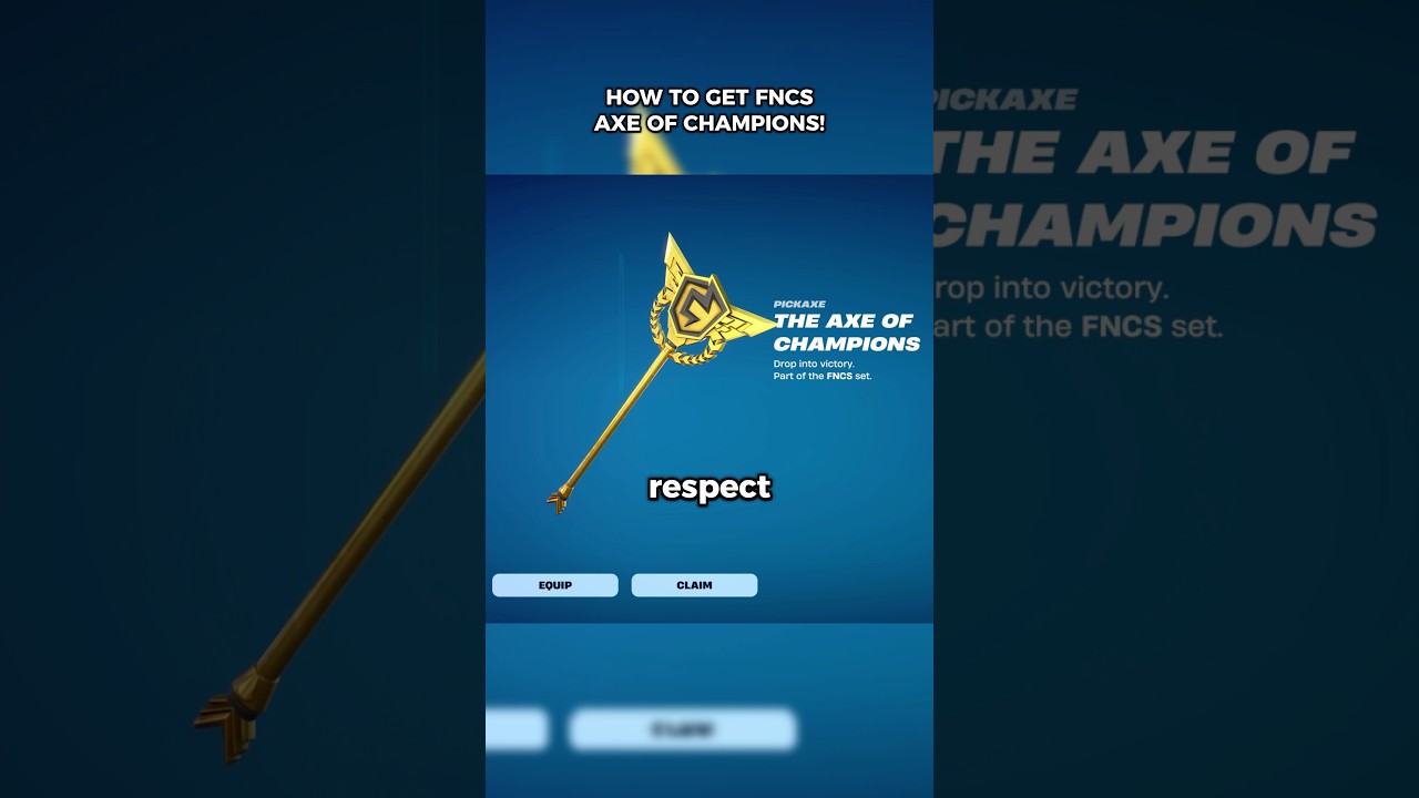 How to get the FNCS Axe Of Champions Pickaxe in Fortnite 🔥 #fortnite