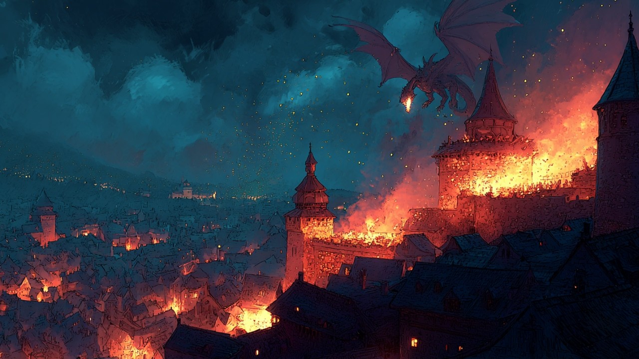Flame Dragon Rising | Dark Viking Chant Metal Ambience for Focus, Writing & Epic Fantasy