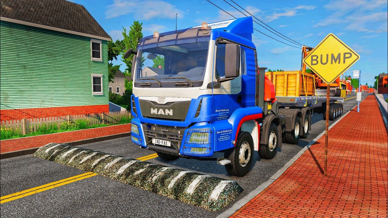 Trucks vs Speed Bumps - BeamNG.Drive