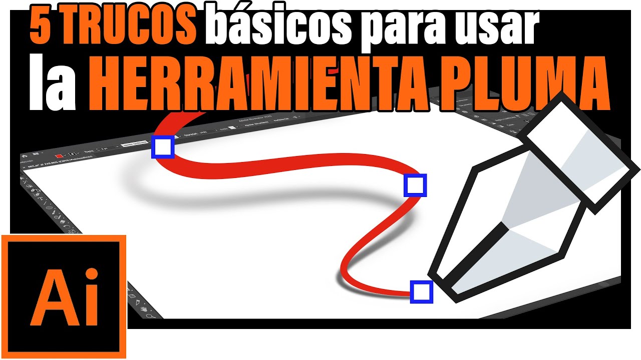 005 | ✔️5 TRUCOS✔️ para usar la HERRAMIENTA PLUMA (Curva) y trazar FÁCIL y RÁPIDO en Illustrator CC