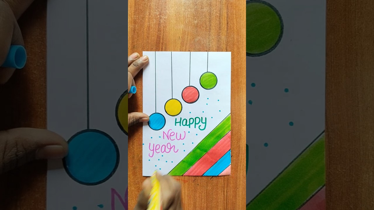 Happy New Year Greeting Card 2026 / New Year Card Making 