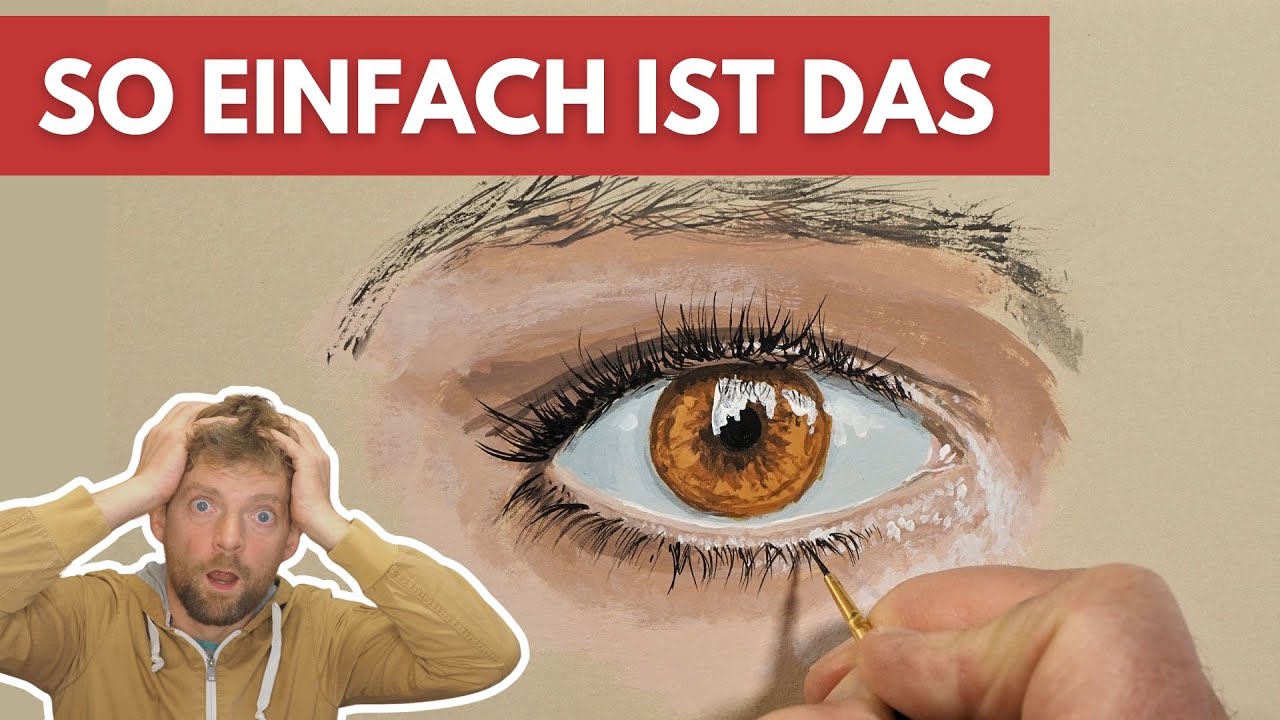 Mein Trick für schnelle, realistische Augen mit Acryl - Malen ist einfacher als du denkst