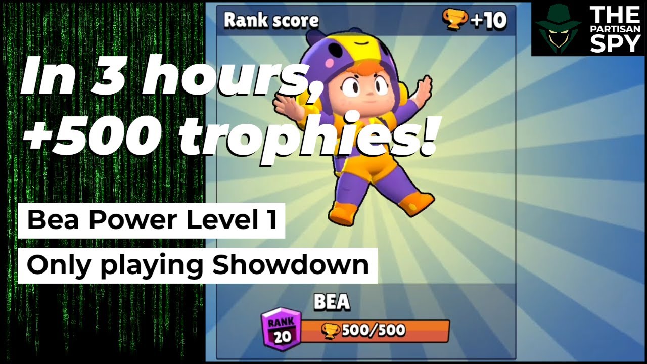 Bea Level 1 Trophy Push | 0 to 500 only playing Showdown | Brawl Stars